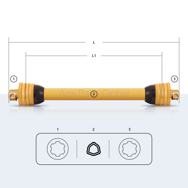 Wał przegubowy STANDARD / 22x54 / rura - trójkąt