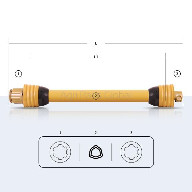 Wał przegubowy STANDARD / 30.2x80 / rura - trójkąt / ze sprzęgłem przeciążeniowym