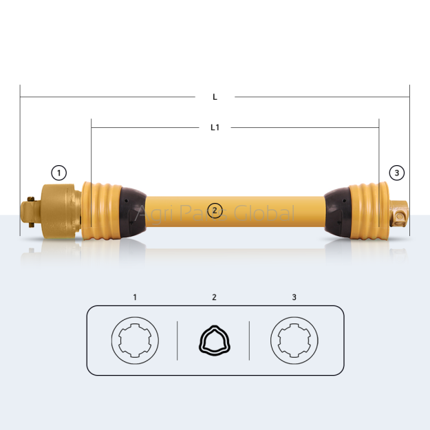 Wał przegubowy STANDARD / 30.2x92 / rura - trójkąt / ze sprzęgłem automatycznym