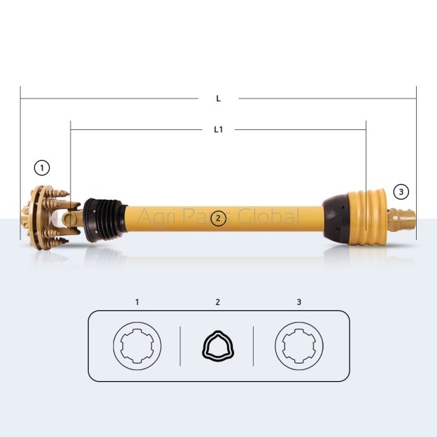 Wał przegubowy STANDARD / 27x74.6 / rura - trójkąt / ze sprzęgłem ciernym